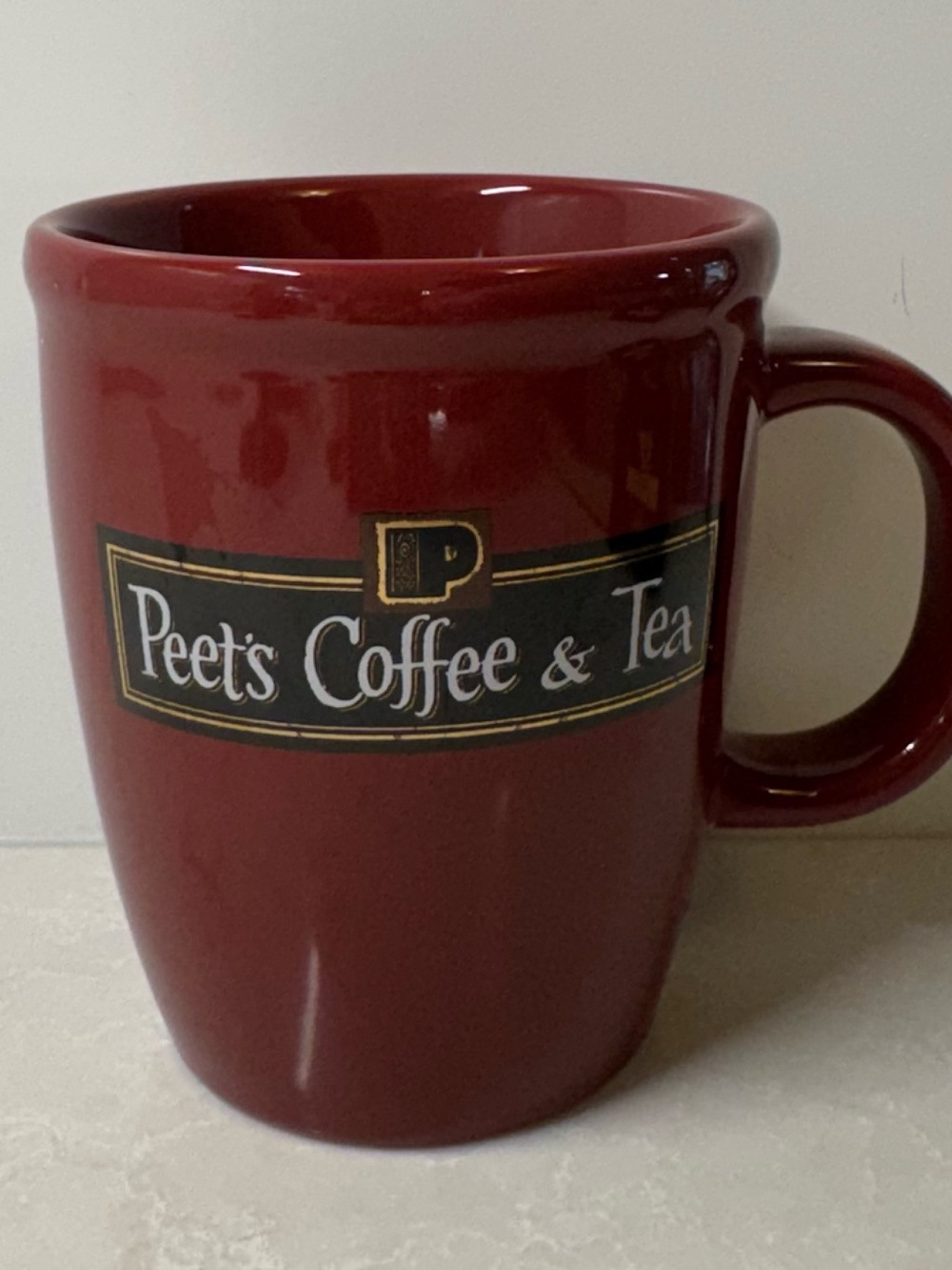 Peet’s Coffee & Tea Burgundy Coffee Mug 12 ounces Vintage